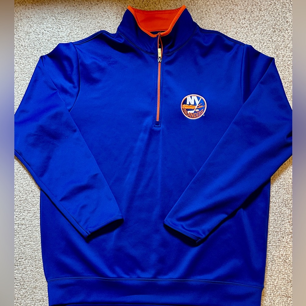 NY Islanders Blue and Orange Quarter-Zip Pullover